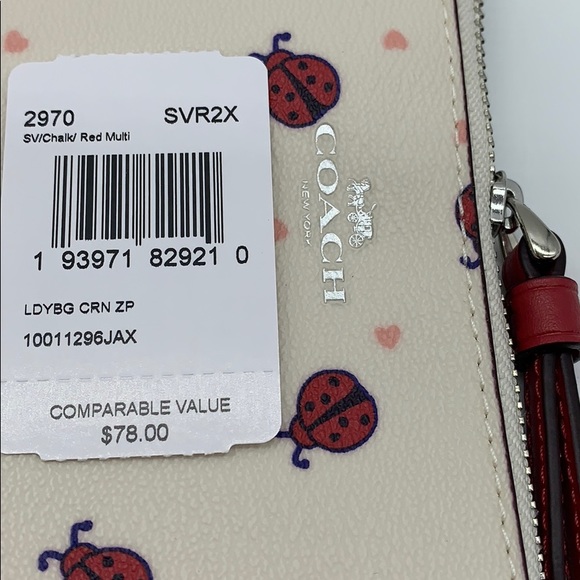 COACH Corner Zip Wristlet With Ladybug Print - Picture 16 of 16